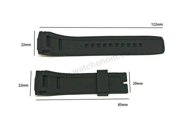 Seiko Velatura 5D44-0AJ0 - SRH024P1 - 22mm Black Silicone Replacement Watch Band Strap