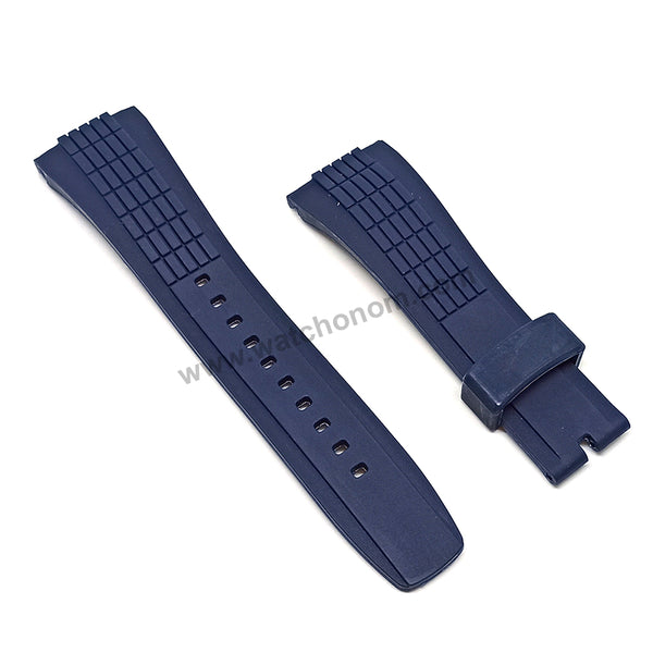 Fits/For Seiko Velatura 7T04-0AD0 - SPC156P1 , SPC075P1 - 26mm Navy Blue Rubber Replacement Watch Band Strap