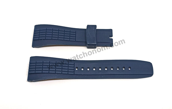 Fits/For Seiko Velatura 7T04-0AD0 - SPC156P1 , SPC075P1 - 26mm Navy Blue Rubber Replacement Watch Band Strap