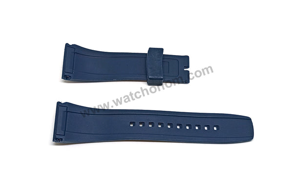 Fits/For Seiko Velatura 7T04-0AD0 - SPC156P1 , SPC075P1 - 26mm Navy Blue Rubber Replacement Watch Band Strap