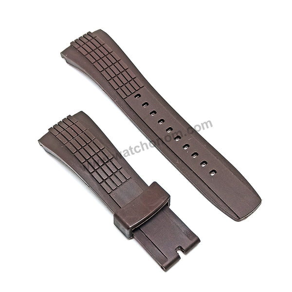 Seiko Velatura 7T04-0AD0 - SPC122P1 -- 26mm Brown Rubber Watch Band Strap