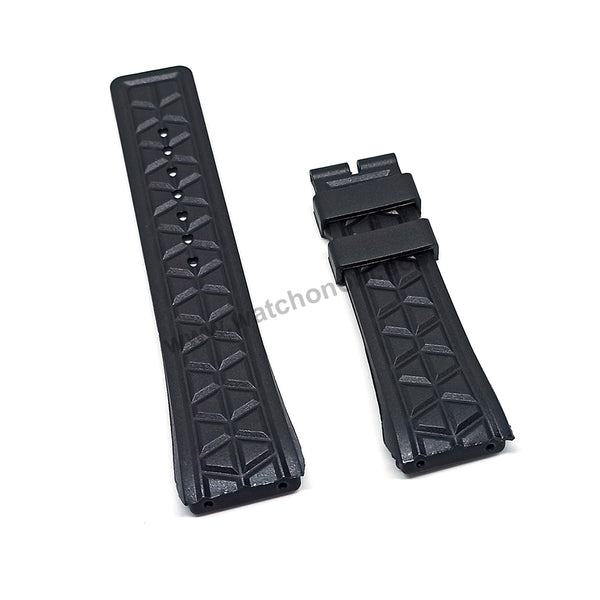 16mm Black Rubber Silicone Watch Band Strap Compatible For Franck Muller Lykan