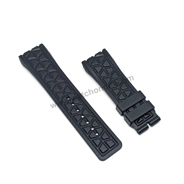 16mm Black Rubber Silicone Watch Band Strap Compatible For Franck Muller Lykan