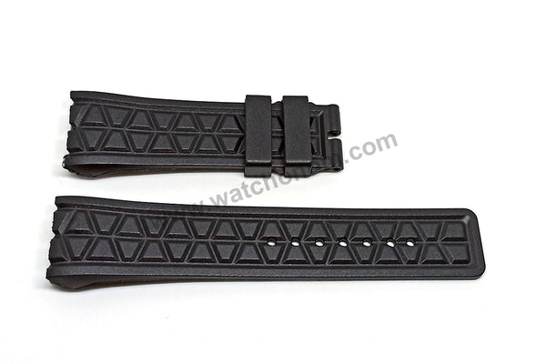 16mm Black Rubber Silicone Watch Band Strap Compatible For Franck Muller Lykan