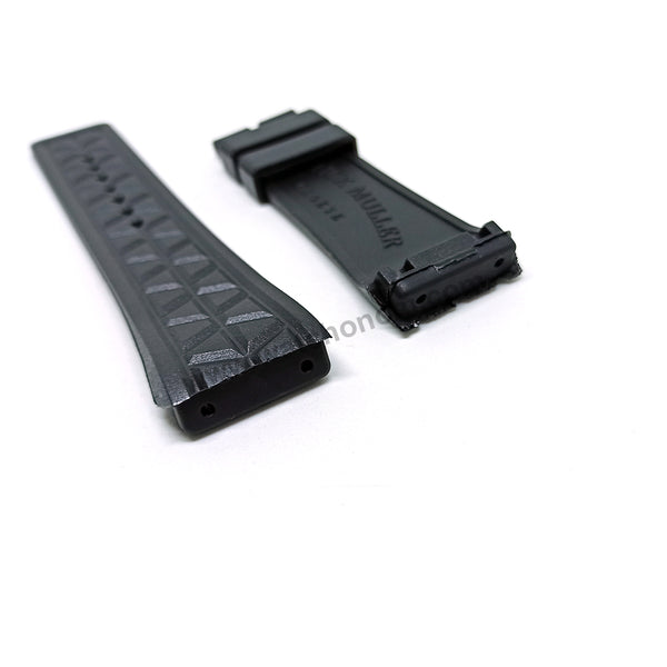 16mm Black Rubber Silicone Watch Band Strap Compatible For Franck Muller Lykan