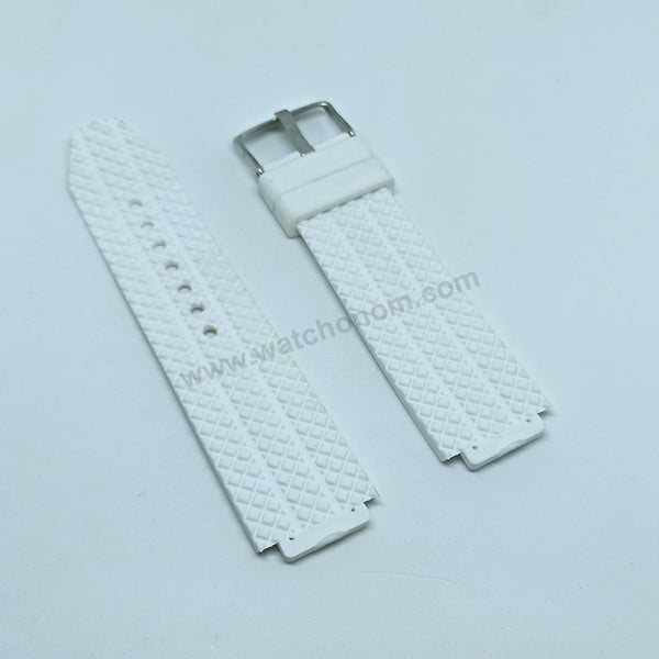 17mm White Rubber Watch Band Strap Compatible with Hublot Bigbang