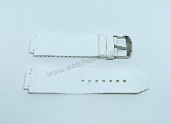 17mm White Rubber Watch Band Strap Compatible with Hublot Bigbang
