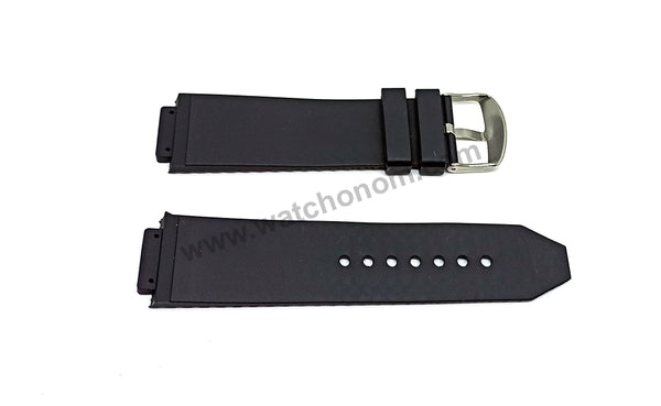 17mm Black Rubber Watch Band Strap Compatible with Hublot Bigbang