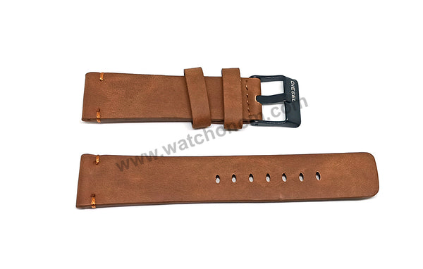 Compatible with Diesel DZ7337 , DZ4569 , DZ4470 , DZ1863 , DZ1903 , DZ1736 - 22mm Light Brown Genuine Leather Watch Strap Band