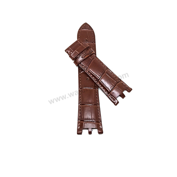 24mm Brown Genuine Leather Watch Band Strap Compatible for Versace V-Race 29G60D598S497 , VERSACE V-RACE DIVER VAK060016