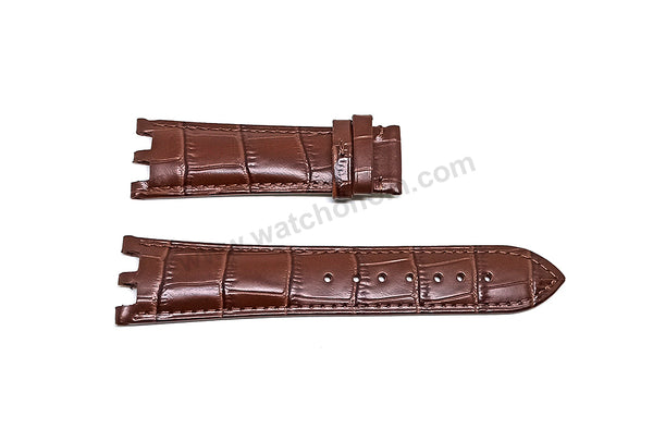 24mm Brown Genuine Leather Watch Band Strap Compatible for Versace V-Race 29G60D598S497 , VERSACE V-RACE DIVER VAK060016