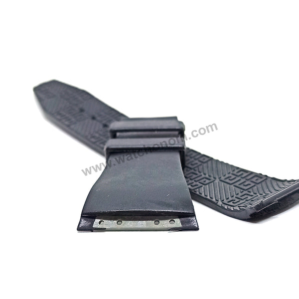 29mm Black Rubber Silicone Screw mount Lug Replacement Watch Band Strap Compatible with GIVENCHY
