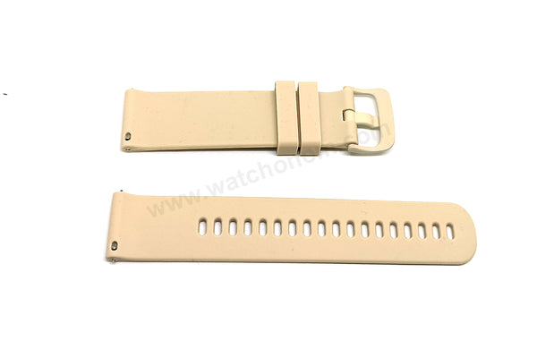 Fits/For Lotus 15762/2 with Beige Silicone/Rubber Replacement Watch Band Strap Belt