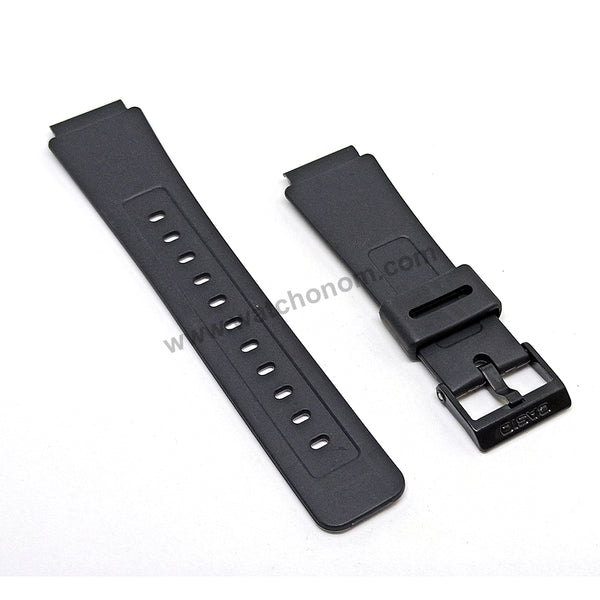 Original Casio AW-60 Personal Trainer Replacement Watch Band Strap - 18mm Black Rubber NOS