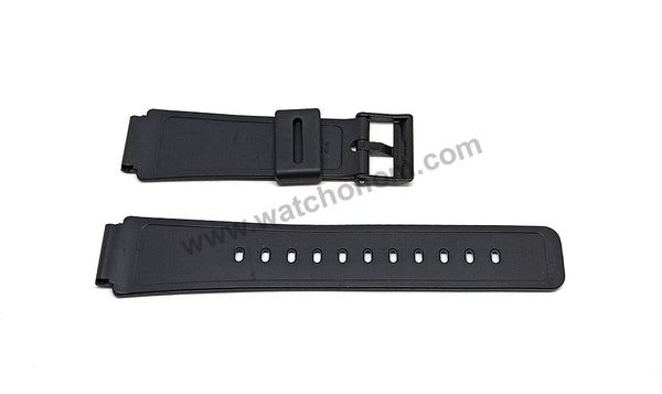 Original Casio AW-60 Personal Trainer Replacement Watch Band Strap - 18mm Black Rubber NOS