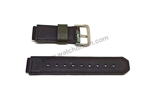 Original Casio G-Shock Wademan DW-9800B , DW-9800BJ , DW-9800AR , DW-9800ARTI Replacement Watch Band Strap - 16mm Gray Textile on Leather NOS