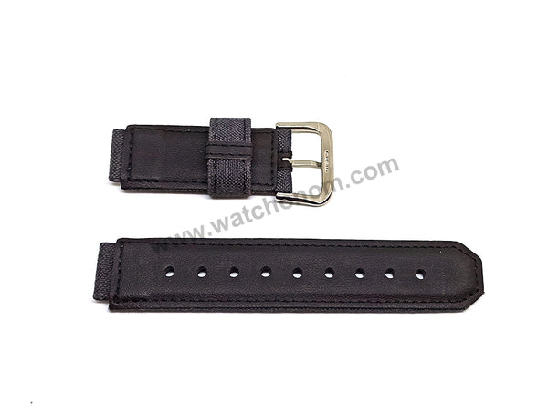 Original Casio G-Shock Wademan DW-9800B , DW-9800BJ , DW-9800AR , DW-9800ARTI Replacement Watch Band Strap - 16mm Gray Textile on Leather NOS