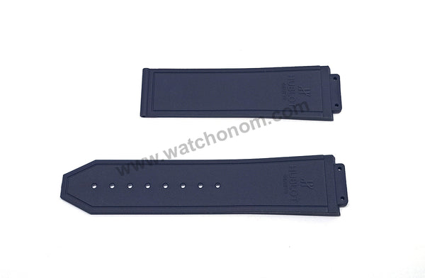 17mm Black and Navy Blue Rubber Watch Band Strap Compatible with Hublot Bigbang Depech Mode 44mm