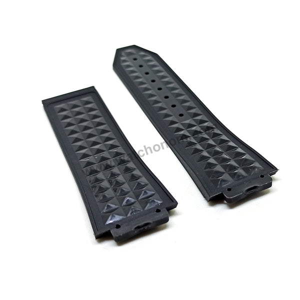 17mm Black and Navy Blue Rubber Watch Band Strap Compatible with Hublot Bigbang Depech Mode 44mm