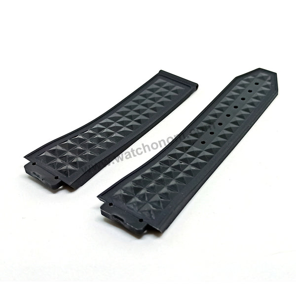 17mm Black and Navy Blue Rubber Watch Band Strap Compatible with Hublot Bigbang Depech Mode 44mm