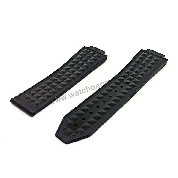 17mm Black and Navy Blue Rubber Watch Band Strap Compatible with Hublot Bigbang Depech Mode 44mm