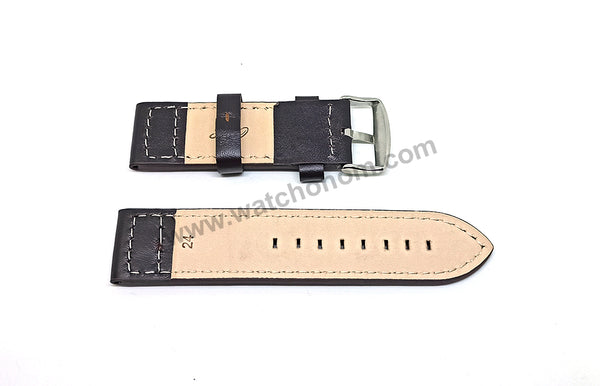 Fits/For Luminox , TW Steel , Aviator / Pilot - 24mm DARK Brown Rivet Genuine Leather Replacement Watch Band Strap