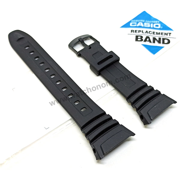 Fits/For Casio W-96H Standart Digital Watch - Black Rubber Replacement Watch Band Strap W96 , W-96