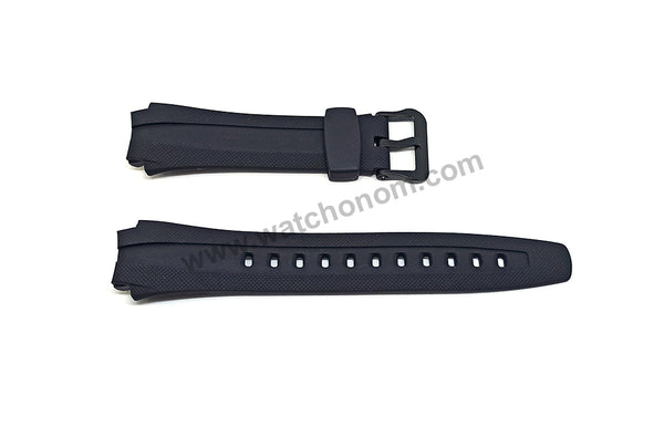 Fits/For Casio AQ-160W , AQ-161 , AQ-162 , AQ-163W Black Rubber 17mm Replacement Watch Band Strap