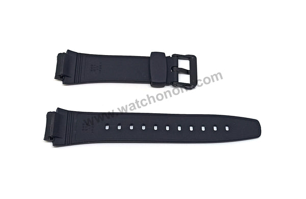 Fits/For Casio AQ-160W , AQ-161 , AQ-162 , AQ-163W Black Rubber 17mm Replacement Watch Band Strap