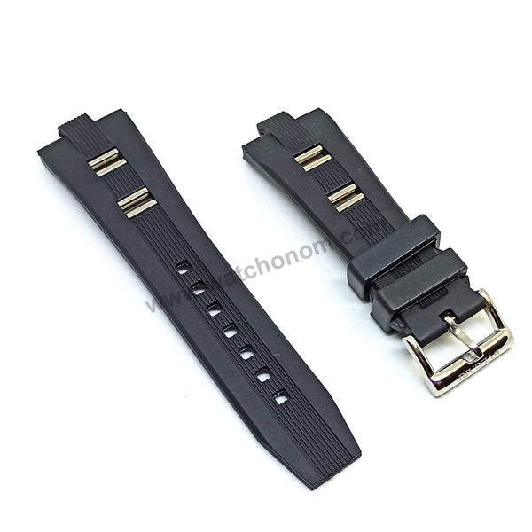 Fits/ For Bvlgari Diagono - 8mm Black Rubber / Silicone Replacement Watch Band Strap 8mm x 26mm
