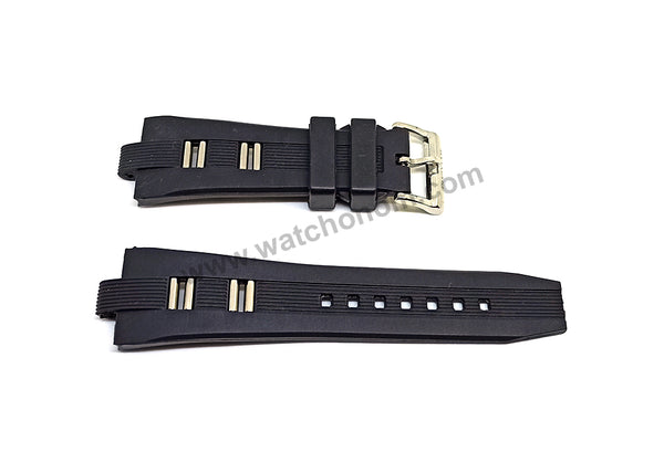 Fits/ For Bvlgari Diagono - 8mm Black Rubber / Silicone Replacement Watch Band Strap 8mm x 26mm
