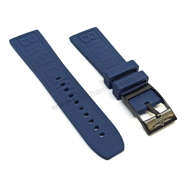 Fits/ For Breitling Diver Pro III 3 - 24mm Navy Blue Rubber Replacement Watch Band Strap 24-20