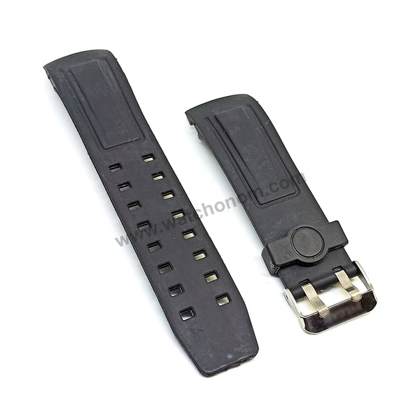 Fits/ For Bvlgari - 24mm Black Rubber / Silicone Curved End Replacement Watch Band Strap