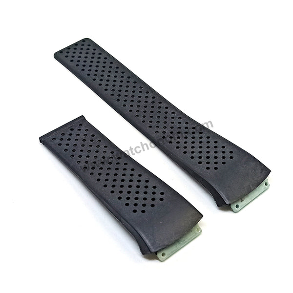 Fits/For Tag Heuer Mclaren 116m - 20mm Screw link lug Black Perforated Rubber Replacement Watch Band Strap Belt