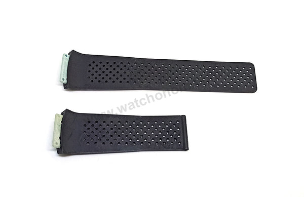 Fits/For Tag Heuer Mclaren 116m - 20mm Screw link lug Black Perforated Rubber Replacement Watch Band Strap Belt