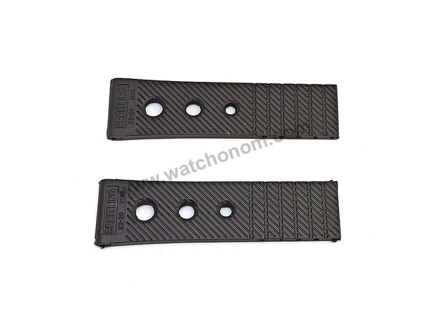 Fits/ For Breitling Ocean Racer - 22mm Black Rubber / Silicone Replacement Watch Band Strap 201s 22-20