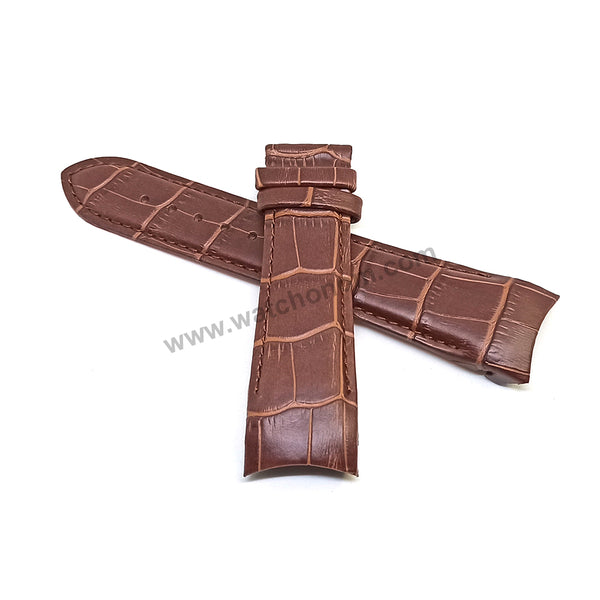 Fits / For Tissot 1853 Couturier T0356171603100 , T0354391603100 - 23mm Brown Genuine Leather Curved end Replacement Watch Band Strap