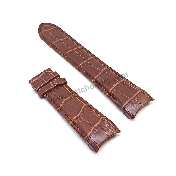 Fits / For Tissot 1853 Couturier T0356171603100 , T0354391603100 - 23mm Brown Genuine Leather Curved end Replacement Watch Band Strap
