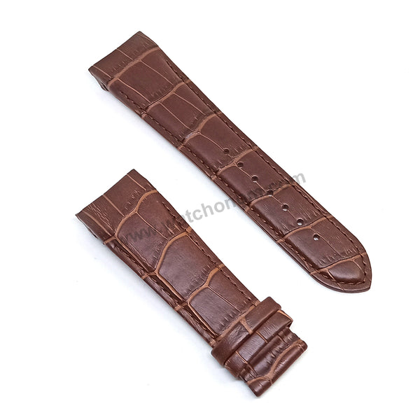 Fits / For Tissot 1853 Couturier T0356171603100 , T0354391603100 - 23mm Brown Genuine Leather Curved end Replacement Watch Band Strap