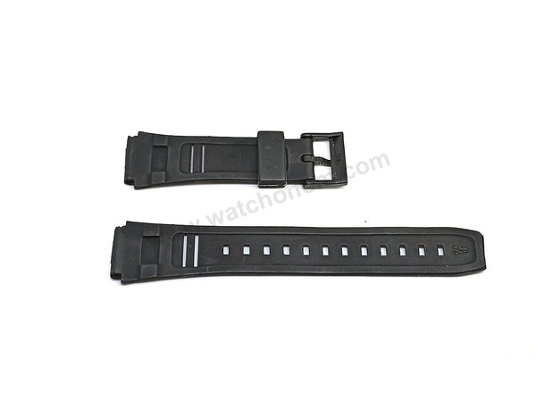 Fits/For Casio ABX-20U Data Bank , World Time 19mm Black Rubber Replacement Watch Band Strap