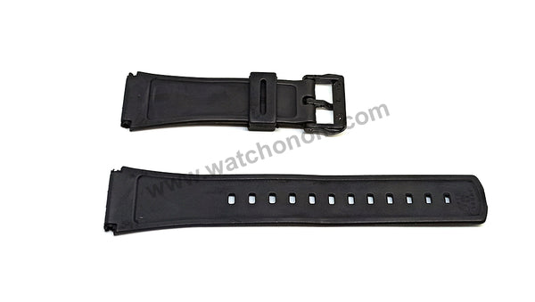 Fits/For Casio DataBank DBC-32 , DBC-32C Black Rubber 22mm Replacement Watch Band Strap