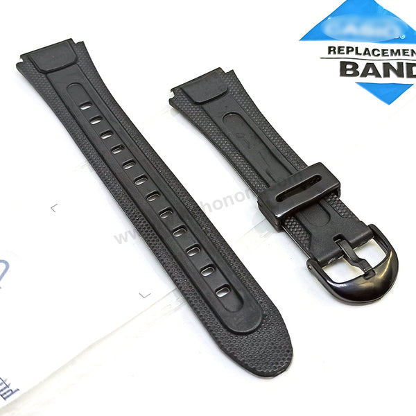 Fits/For Casio AW-81 Black Rubber 18mm Replacement Watch Band Strap Belt