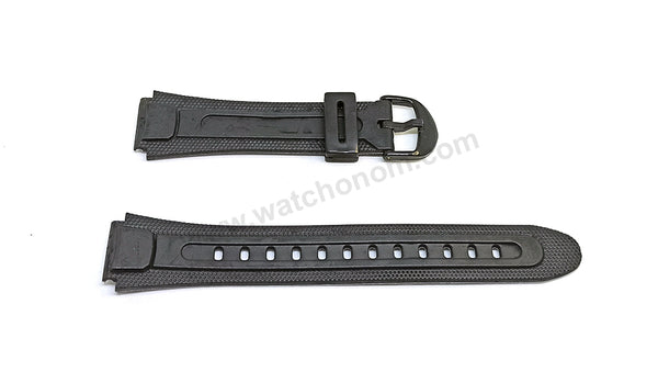Fits/For Casio AW-81 Black Rubber 18mm Replacement Watch Band Strap Belt