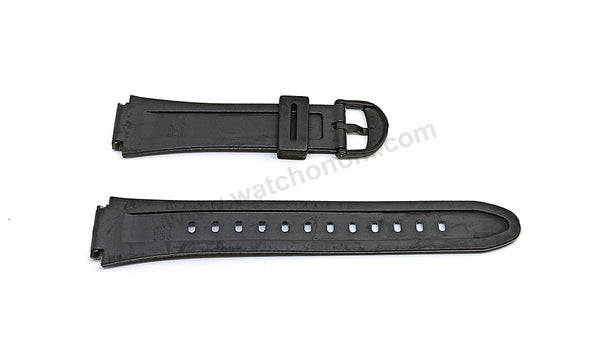 Fits/For Casio AW-81 Black Rubber 18mm Replacement Watch Band Strap Belt