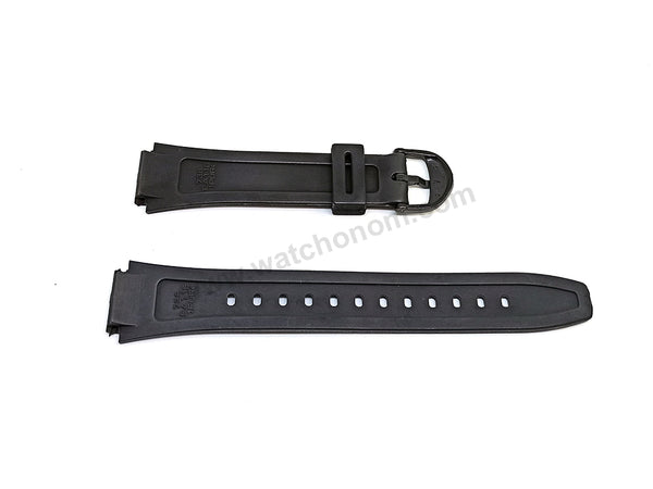 Fits/For Casio W-800 , W-800H , W-800HG , W-201 , W-201G , WV-58 , WV-58A , WV-M60 - 18mm Black Rubber Replacement Watch Band Strap