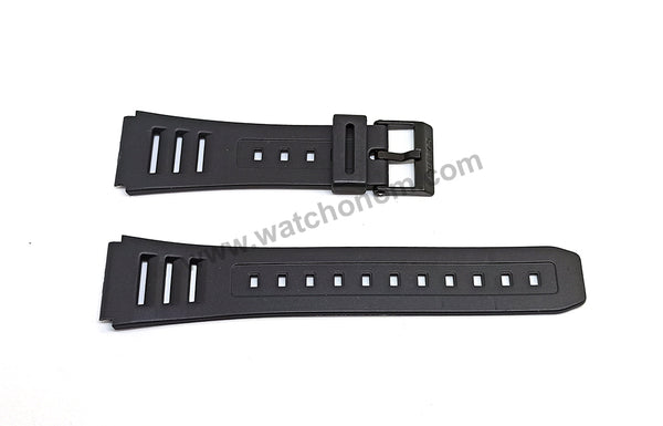 Genuine Casio EB-3002 , JC-11 , W-740 , W-740G , W-740GMV , JC-10 , W-54US , W-740B - 20mm Black Rubber Silicone Replacement Watch Band Strap