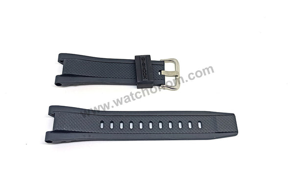 Fits / For Casio G-Shock GST-S300 , GST-S300G , GST-S310 , GST-W300 , GST-W300G , GST-W310 - 26mm Black Silicone Rubber Replacement Watch Band Strap