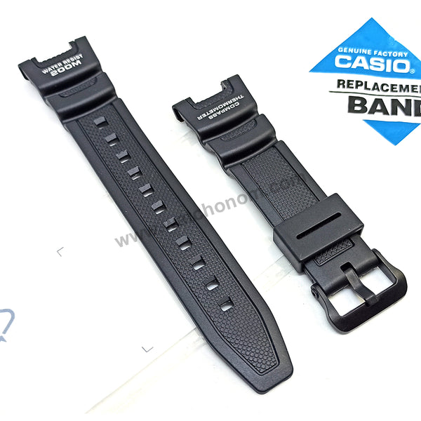 Fits/For Casio Outgear SGW-100 , SGW-100B , SGW-200 Black Rubber Replacement Watch Band Strap