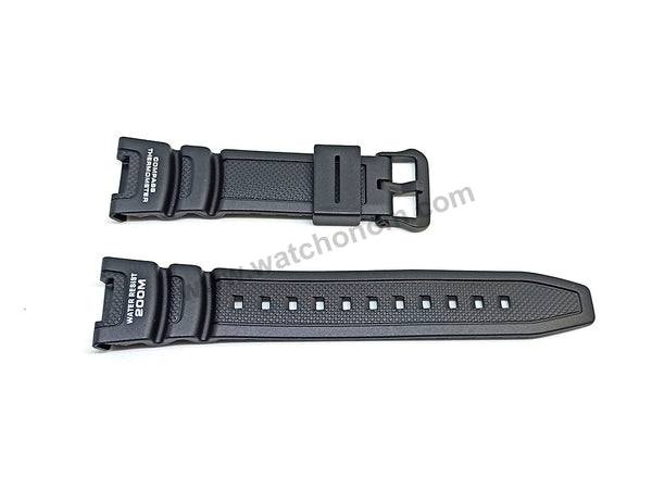 Fits/For Casio Outgear SGW-100 , SGW-100B , SGW-200 Black Rubber Replacement Watch Band Strap