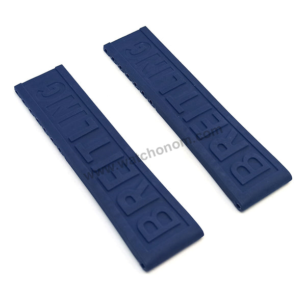 Fits/ For Breitling Diver Pro - 22mm Navy Blue Rubber / Silicone Replacement Watch Band Strap 152s 22-20